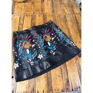 Laundry Embroidered Faux Leather Womens L Boho Western Festival Indie Statement